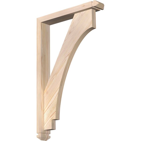 Ekena Millwork Imperial Arts and Crafts Smooth Bracket w/ Offset Brace, Douglas Fir, 3 1/2"W x 20"D x 32"H BKT0402X20X32IMP03SDF - main